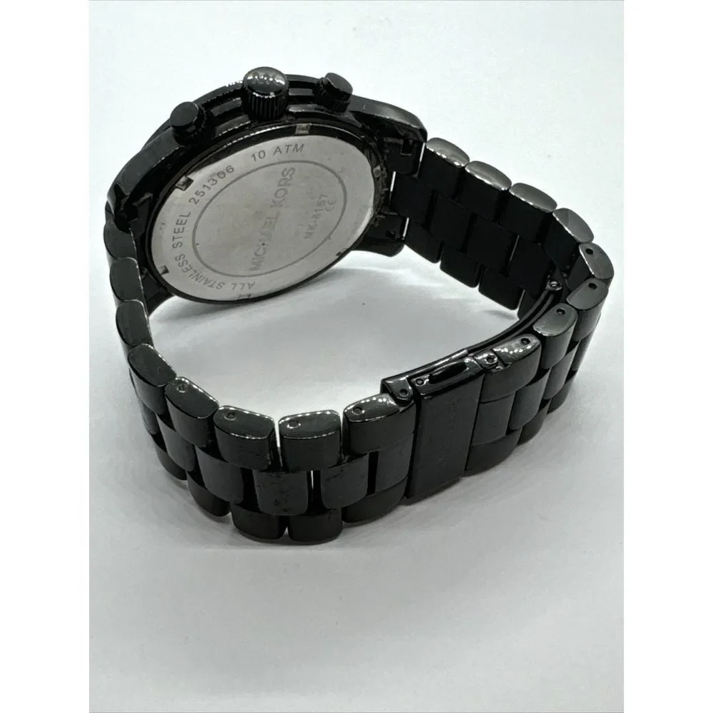 Michael Kors Runway MK8157 Men's Stainless Steel Analog Black Dial Watch JNA714